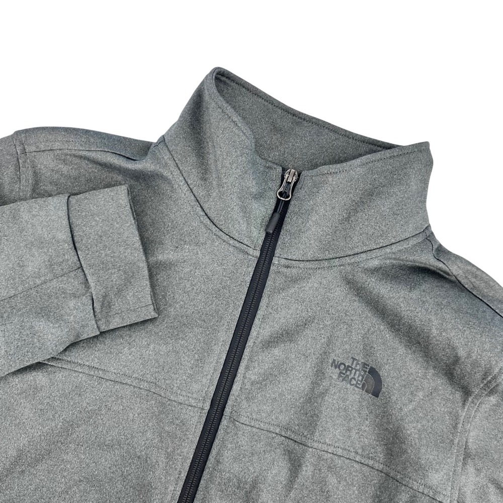 The North Face Track Jacket‎ Mens Medium Grey Full Zip Mock Neck Logo Hiking